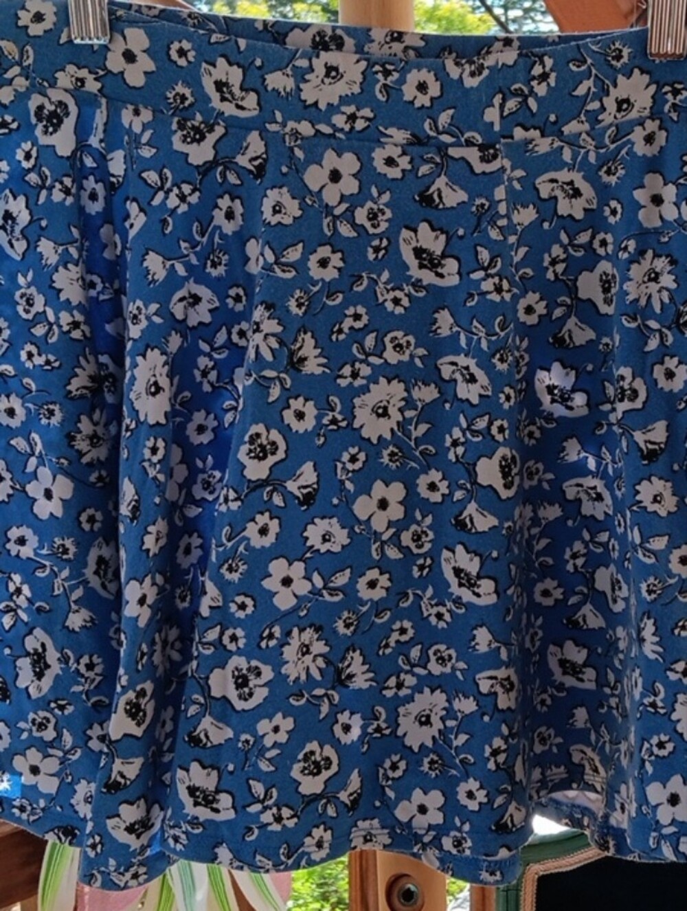 SO Blue Floral Circle Skirt